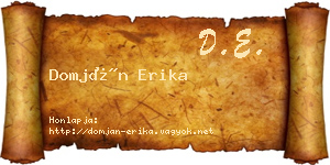 Domján Erika névjegykártya