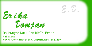 erika domjan business card